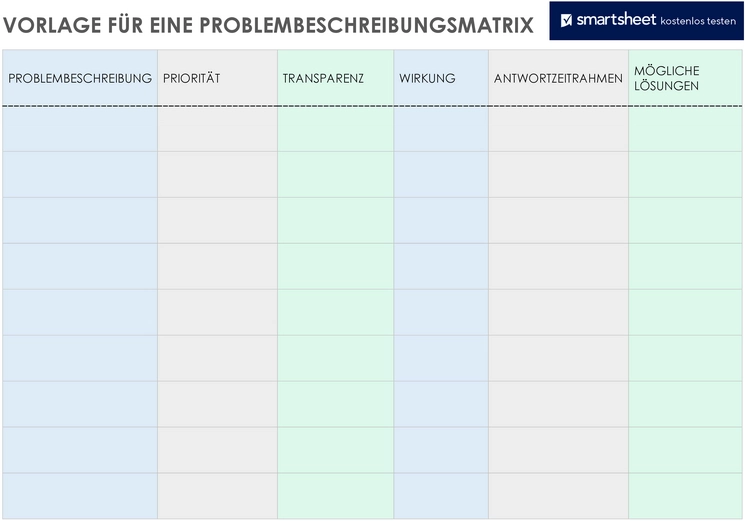 problem-beschreibungsmatrix-vorlage