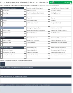 procrastination-management-worksheet
