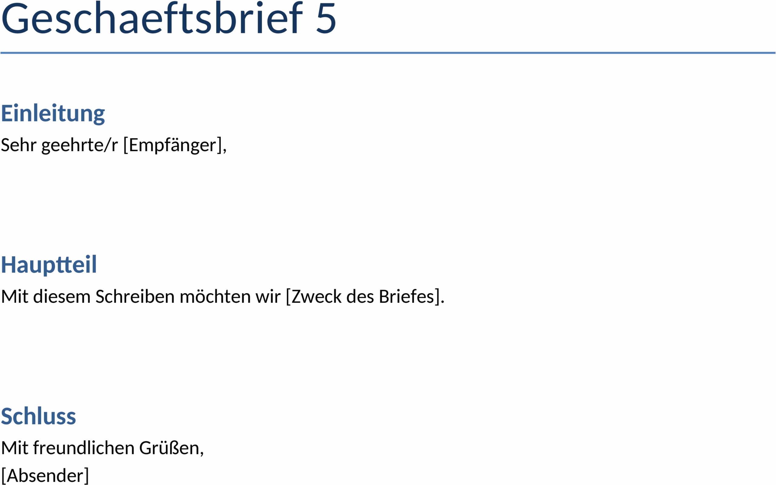 Professionelle Word-Vorlage für Geschäftsbriefe