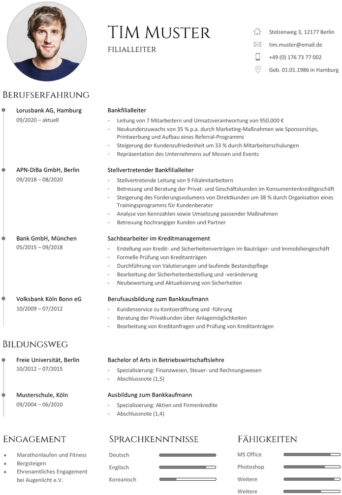 professioneller-lebenslauf-vorlage