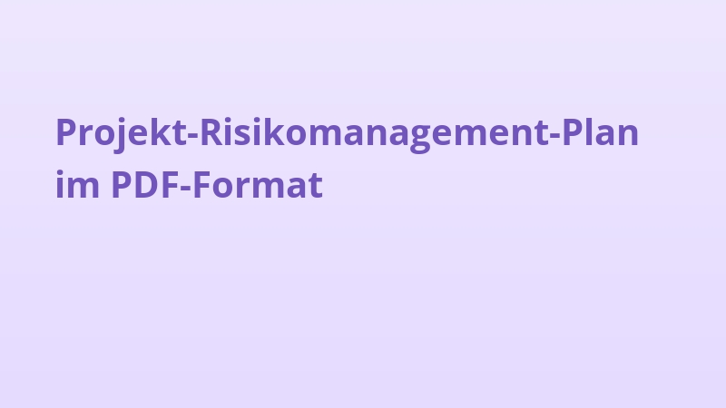 Projekt-Risikomanagement-Plan im PDF-Format