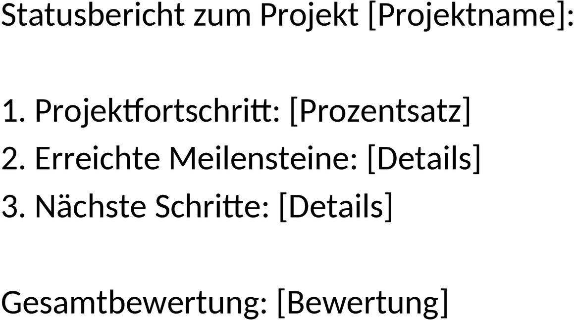 Projekt Statusbericht im Word-Format