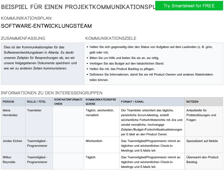 projektkommunikationsplan-software-entwicklungsteam