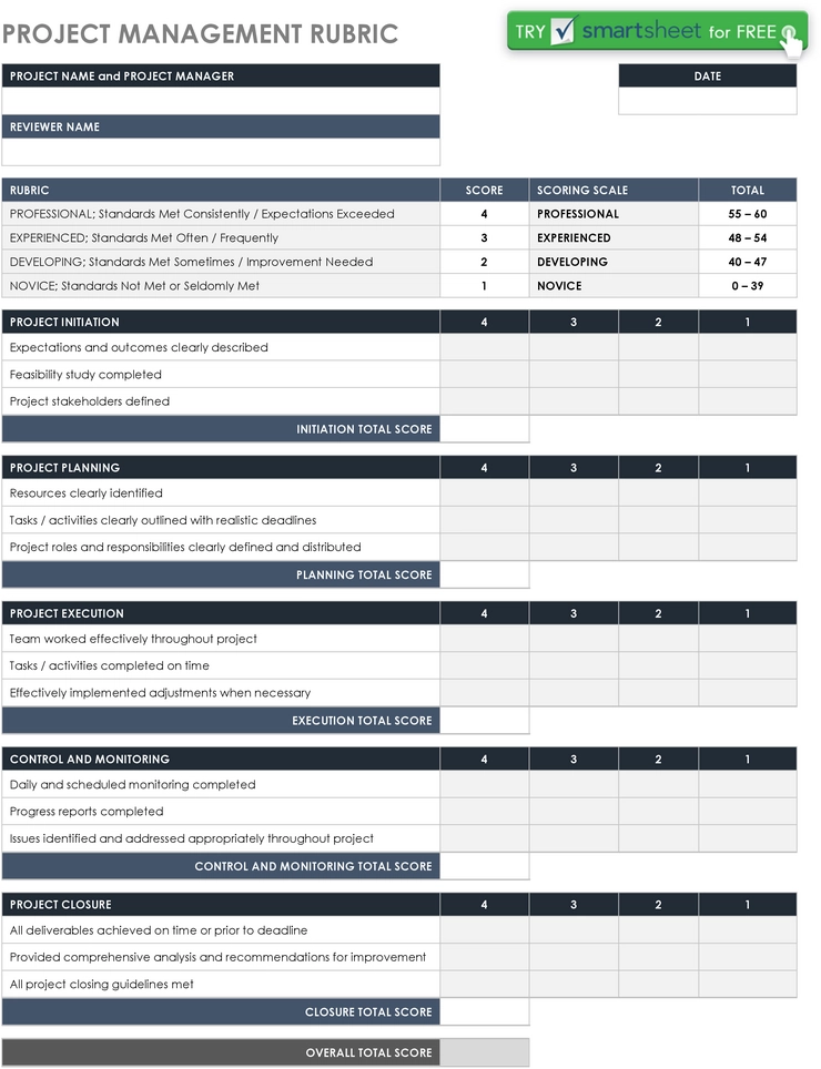 projektmanagement-rubric-vorlage-pdf
