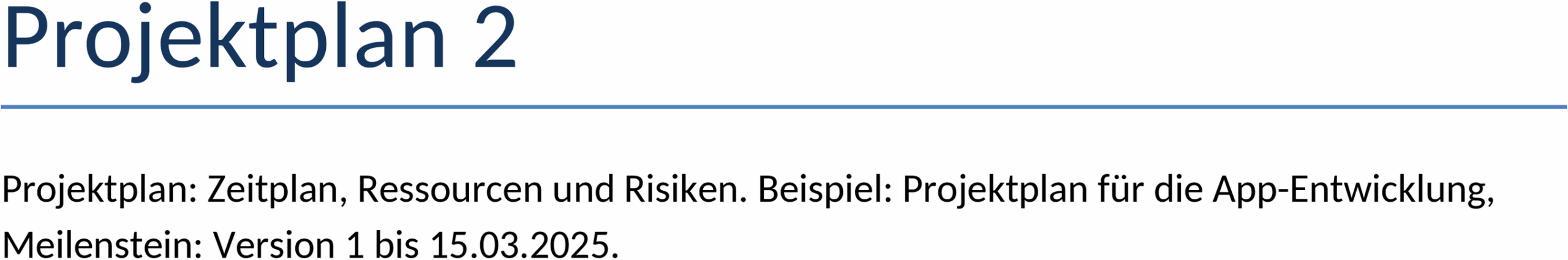 Projektplan als Word-Vorlage