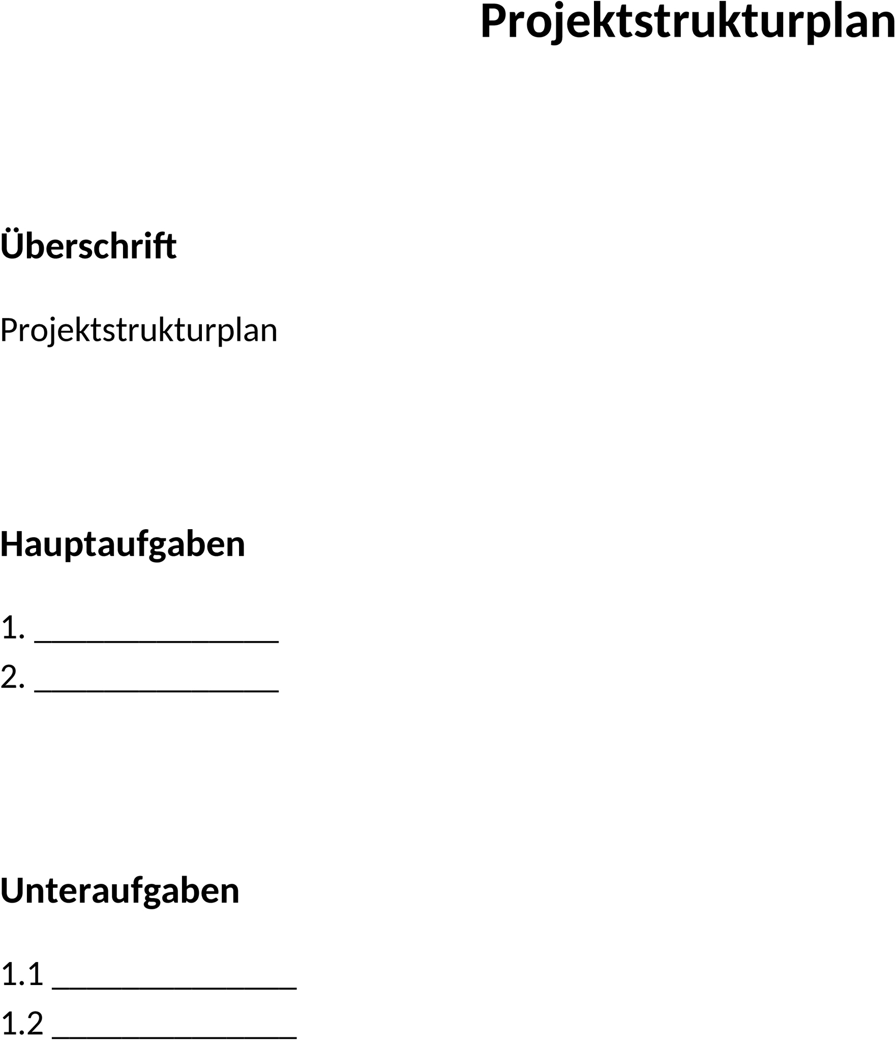 Projektstrukturplan als Word-Datei für effektives Projektmanagement
