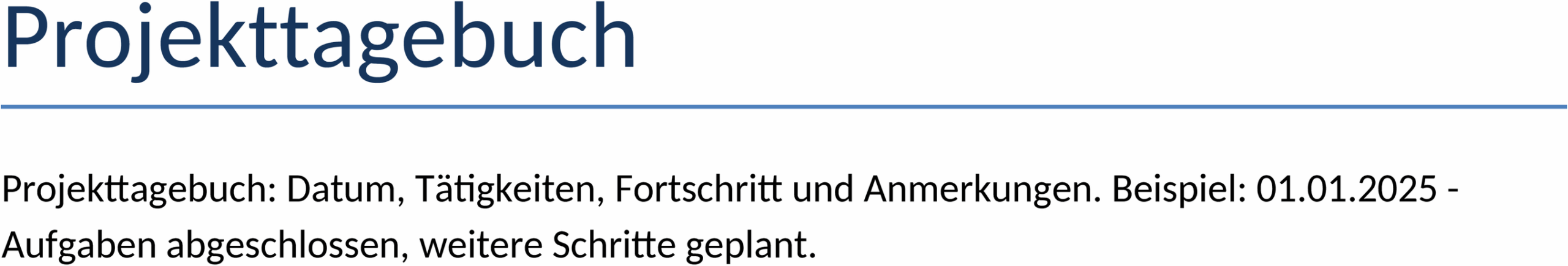Projekttagebuch für Word