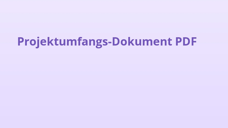 Projektumfangs-Dokument PDF