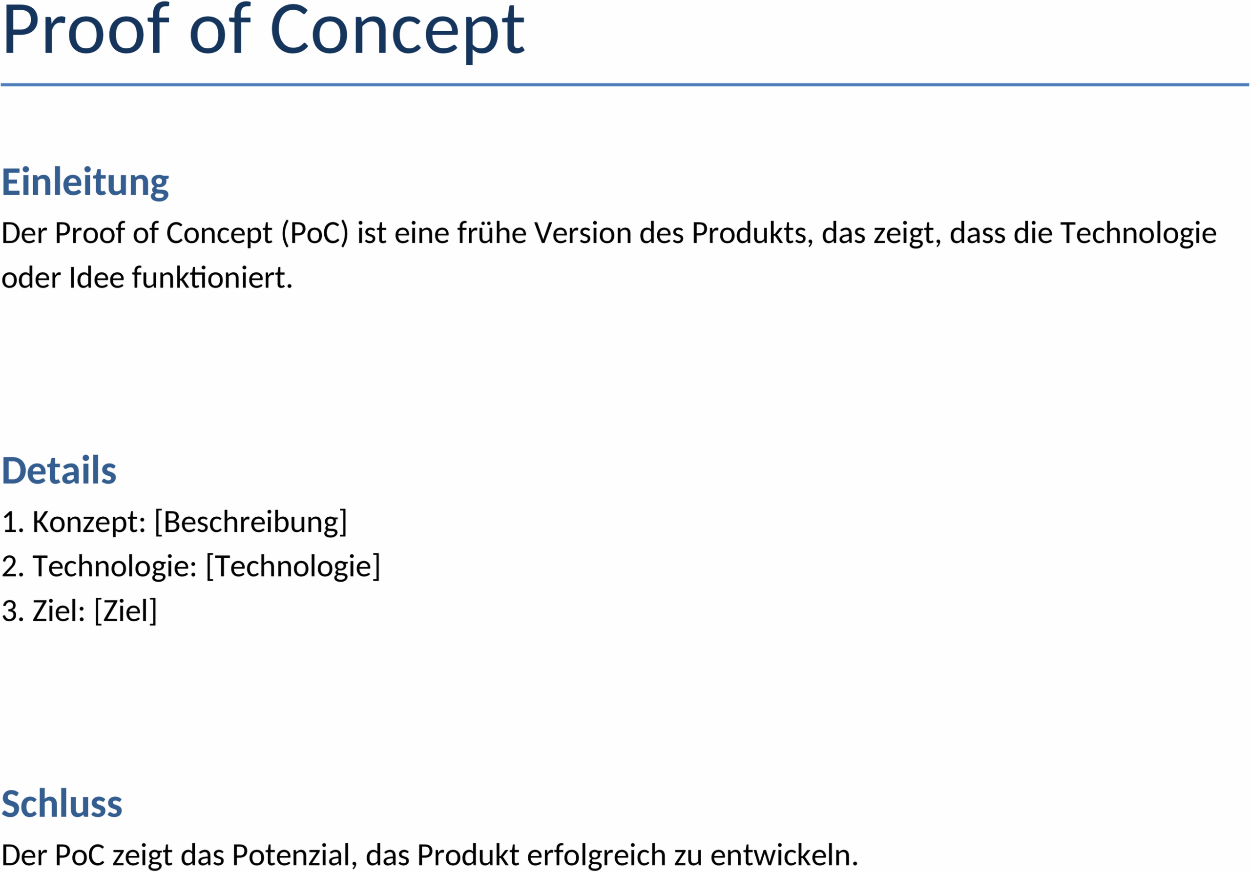 Proof of Concept Word-Vorlage