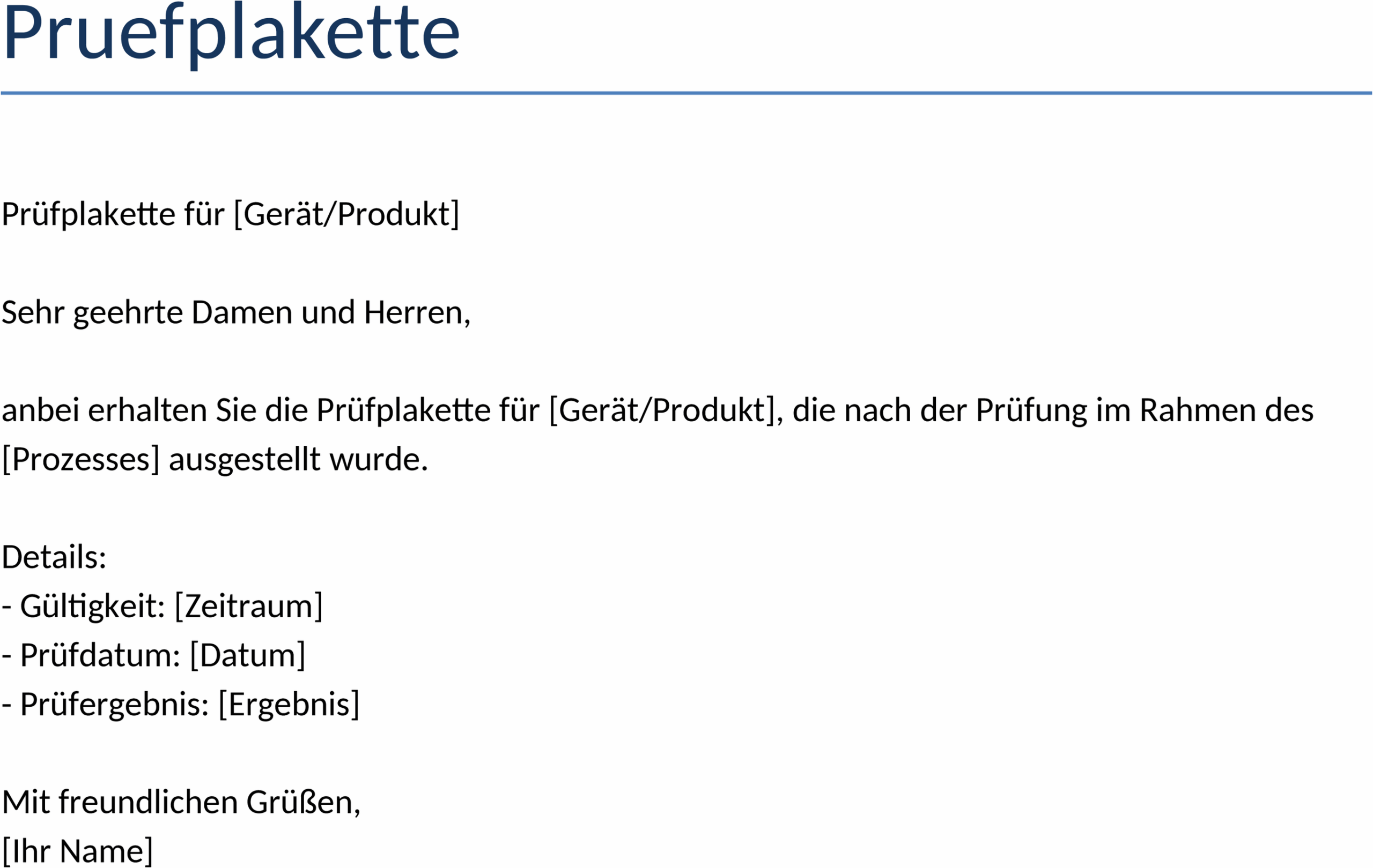 Pruefplakette Vorlage Word