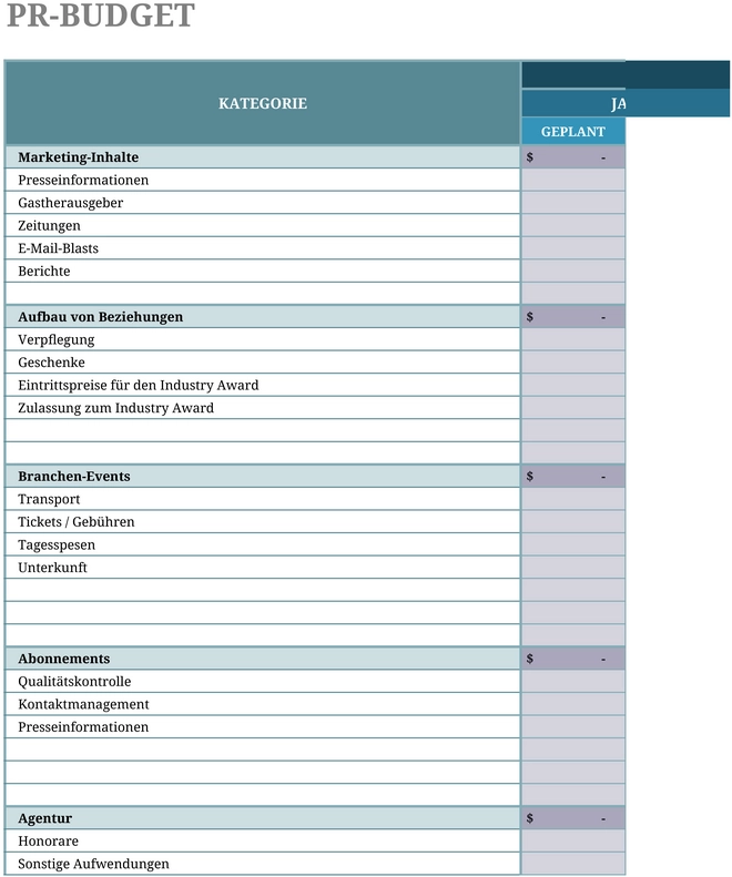 public-relations-budget-vorlage-excel