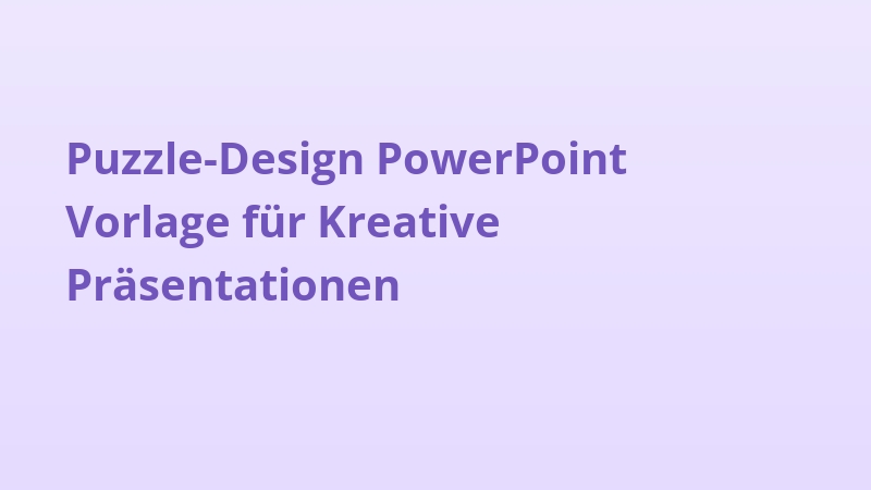 Puzzle-Design PowerPoint Vorlage für Kreative Präsentationen
