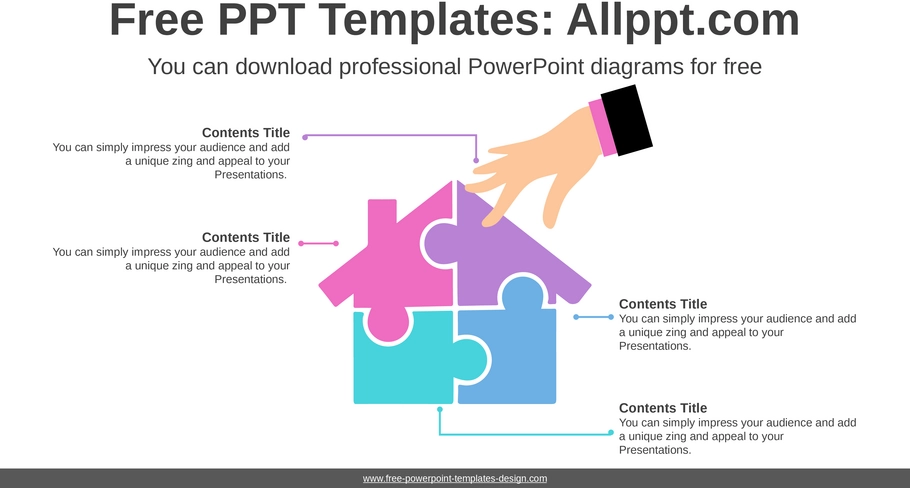 puzzle-haeuser-powerpoint-diagramme-vorlage