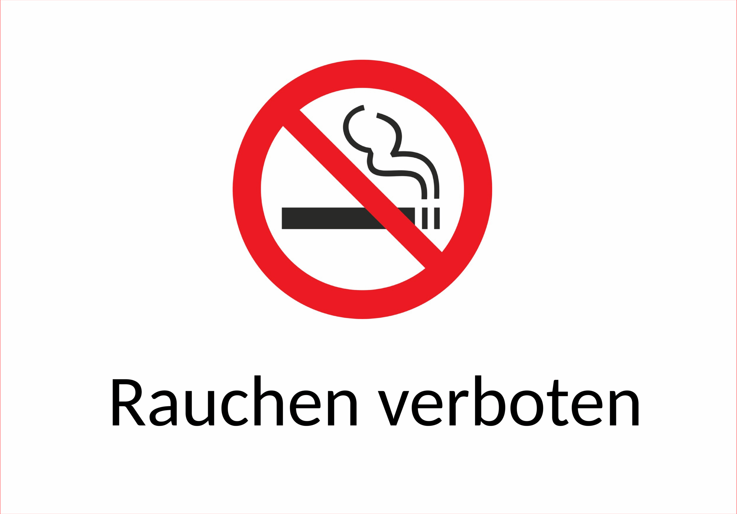 Rauchen-verboten-Schild-Vorlage im Querformat