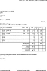 rechnung-vorlage-mit-mwst-und-versand