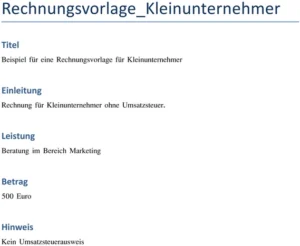 rechnungsvorlage-fuer-kleinunternehmer-mit-umsatzsteuer