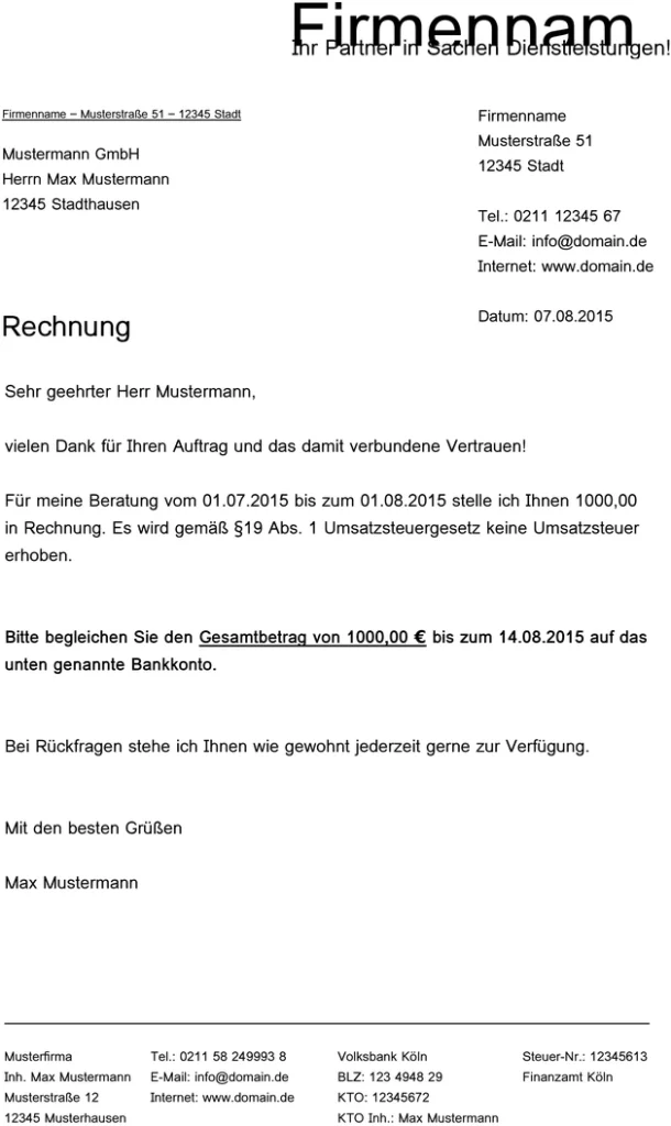 rechnungsvorlage-fuer-kleinunternehmer-unternehmern-gestalten