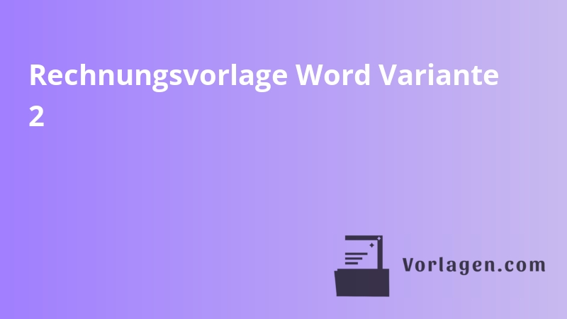 Rechnungsvorlage Word Variante 2