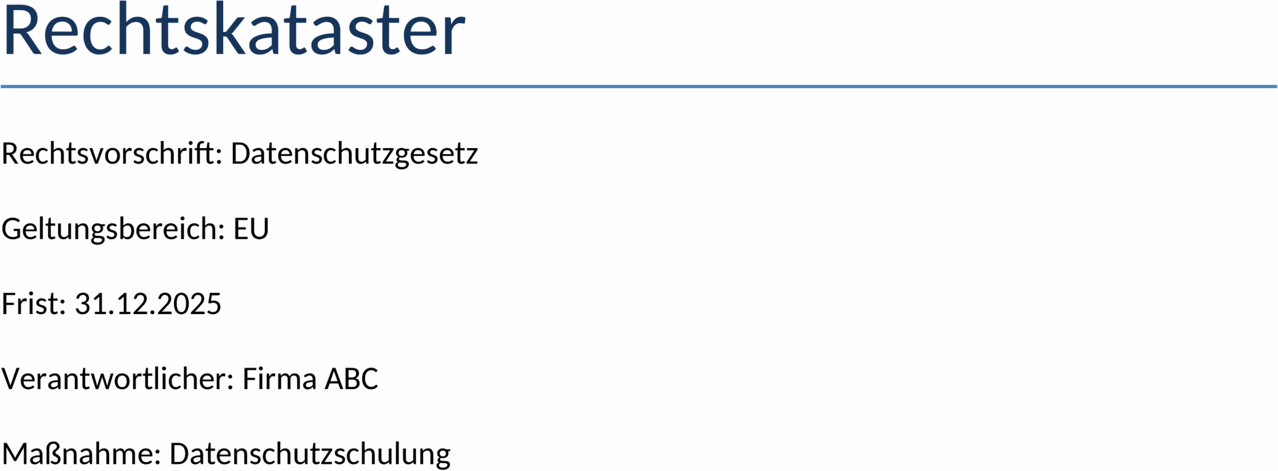 Rechtskataster Word-Vorlage für die Gesundheitsbranche