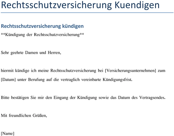 rechtsschutzversicherung-kuendigen