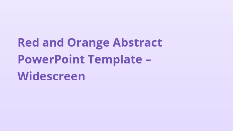 Red and Orange Abstract PowerPoint Template – Widescreen
