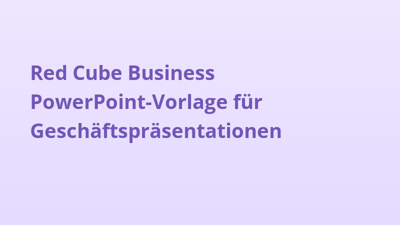 Red Cube Business PowerPoint-Vorlage für Geschäftspräsentationen