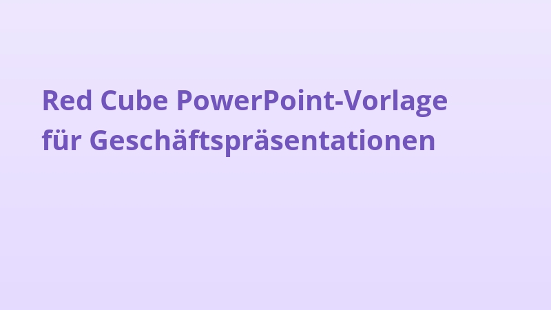 Red Cube PowerPoint-Vorlage für Geschäftspräsentationen