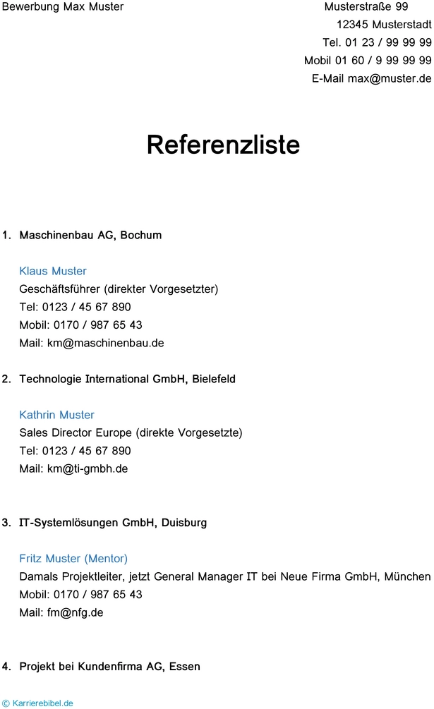 referenzliste-bewerbung-vorlage