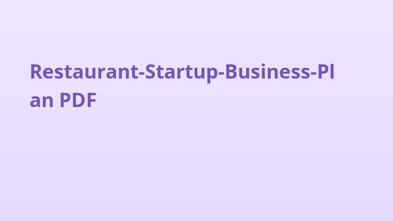 Restaurant-Startup-Business-Plan PDF