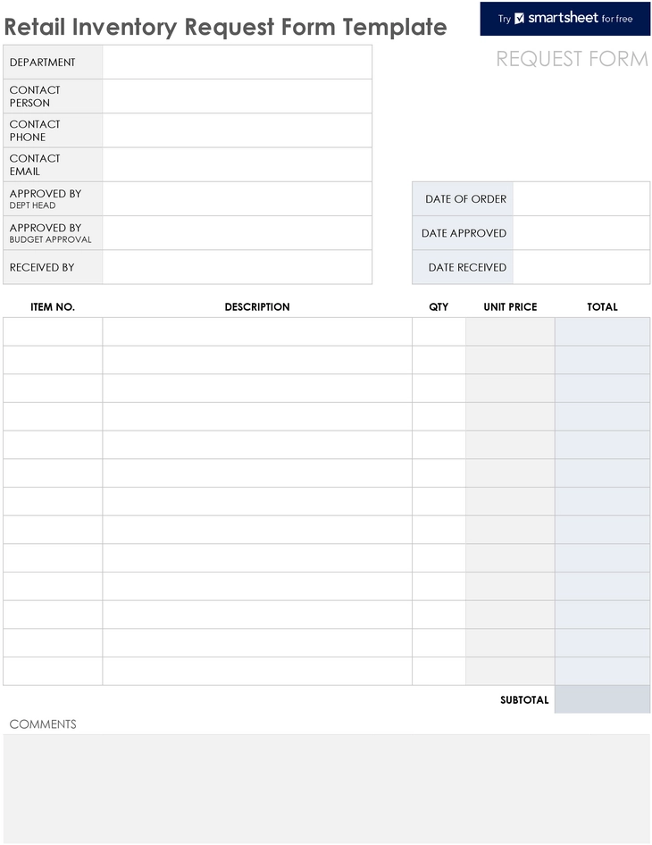 retail-inventory-request-form-vorlage
