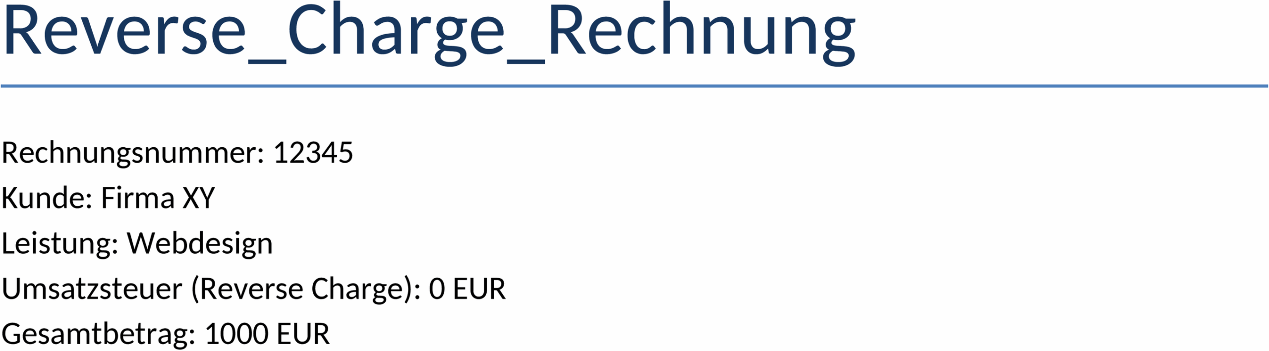 Word-Dokument für Reverse-Charge-Rechnung