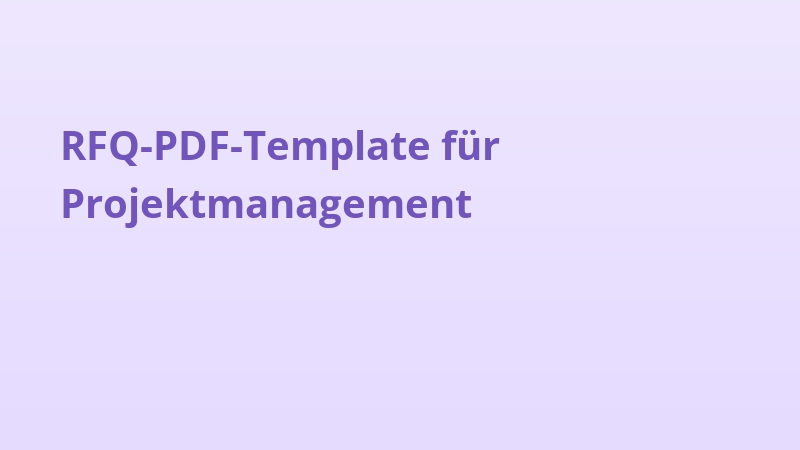 RFQ-PDF-Template für Projektmanagement
