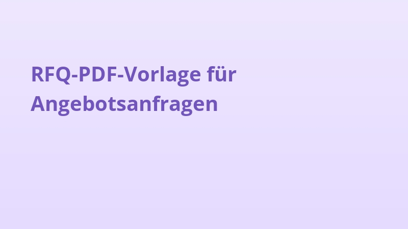 RFQ-PDF-Vorlage für Angebotsanfragen