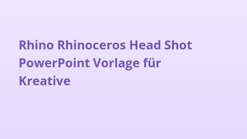 Rhino Rhinoceros Head Shot PowerPoint Vorlage für Kreative