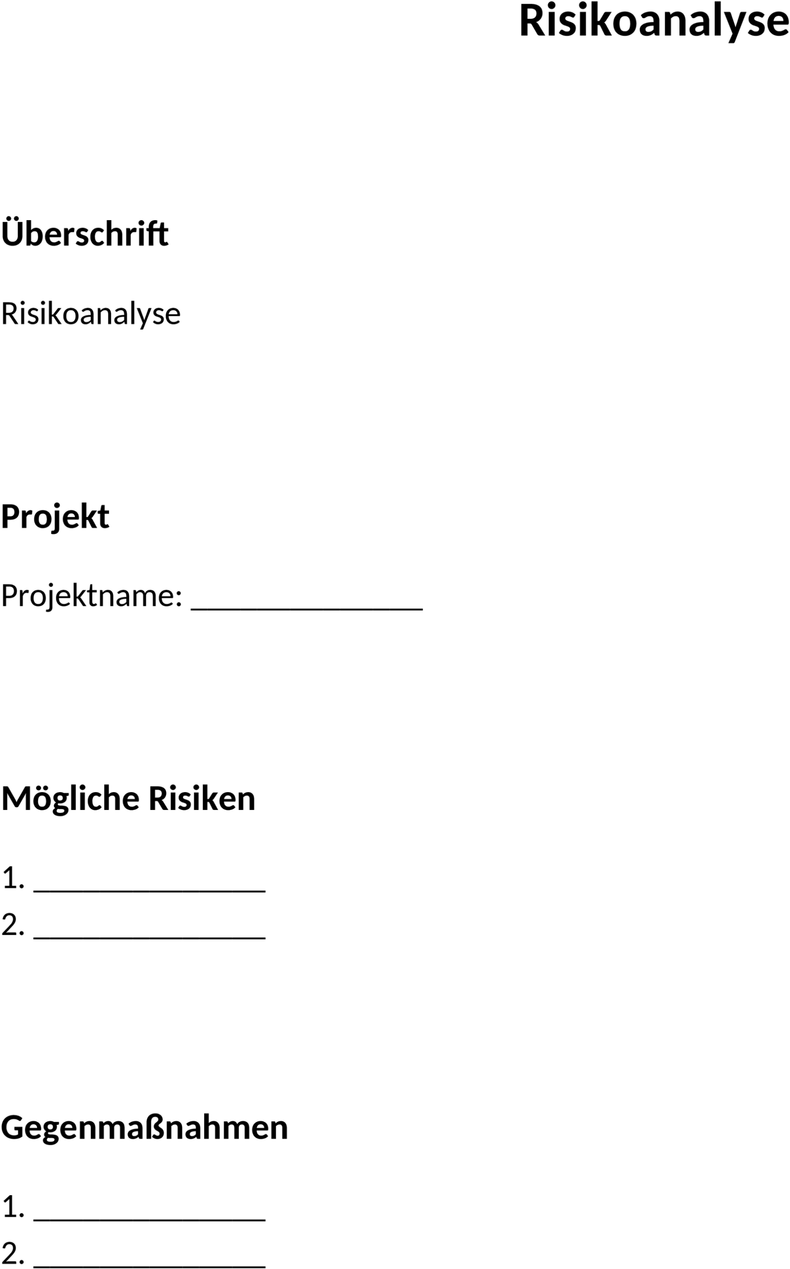 Risikoanalyse Word-Vorlage