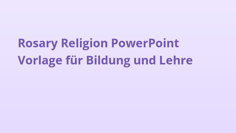 Rosary Religion PowerPoint Vorlage für Bildung und Lehre