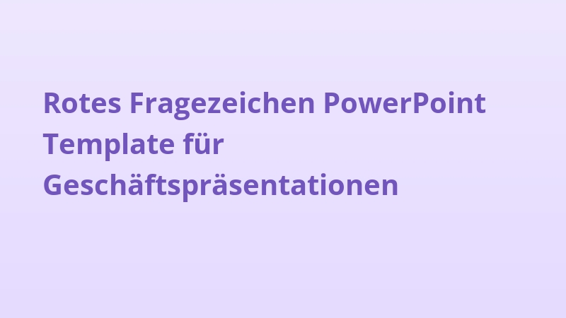 Rotes Fragezeichen PowerPoint Template für Geschäftspräsentationen