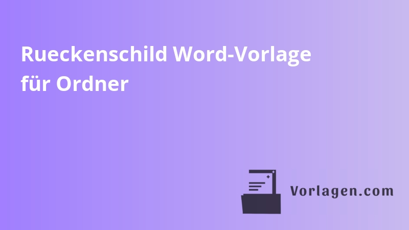 Rueckenschild Word-Vorlage für Ordner