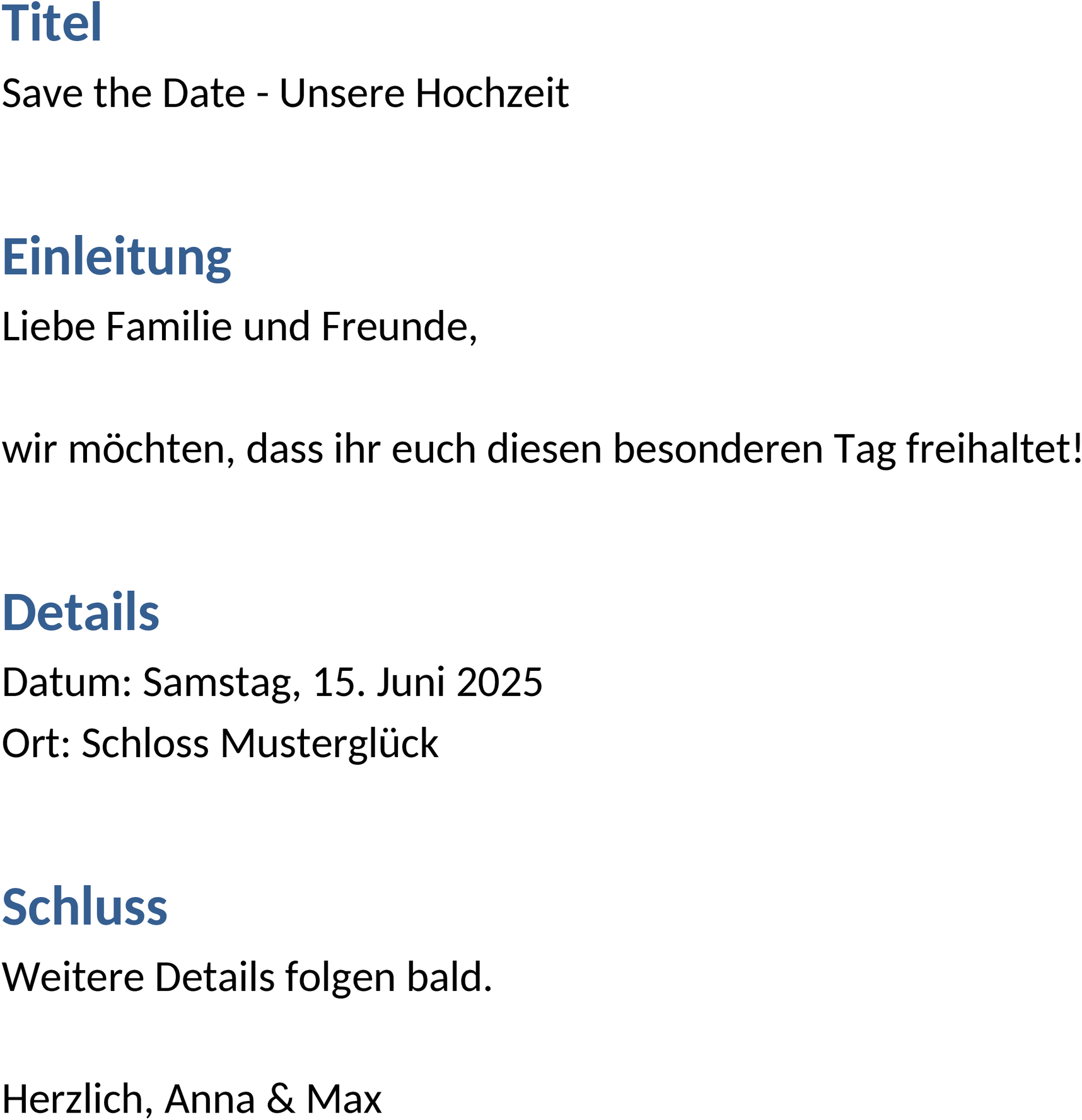 Save the Date Word Vorlage