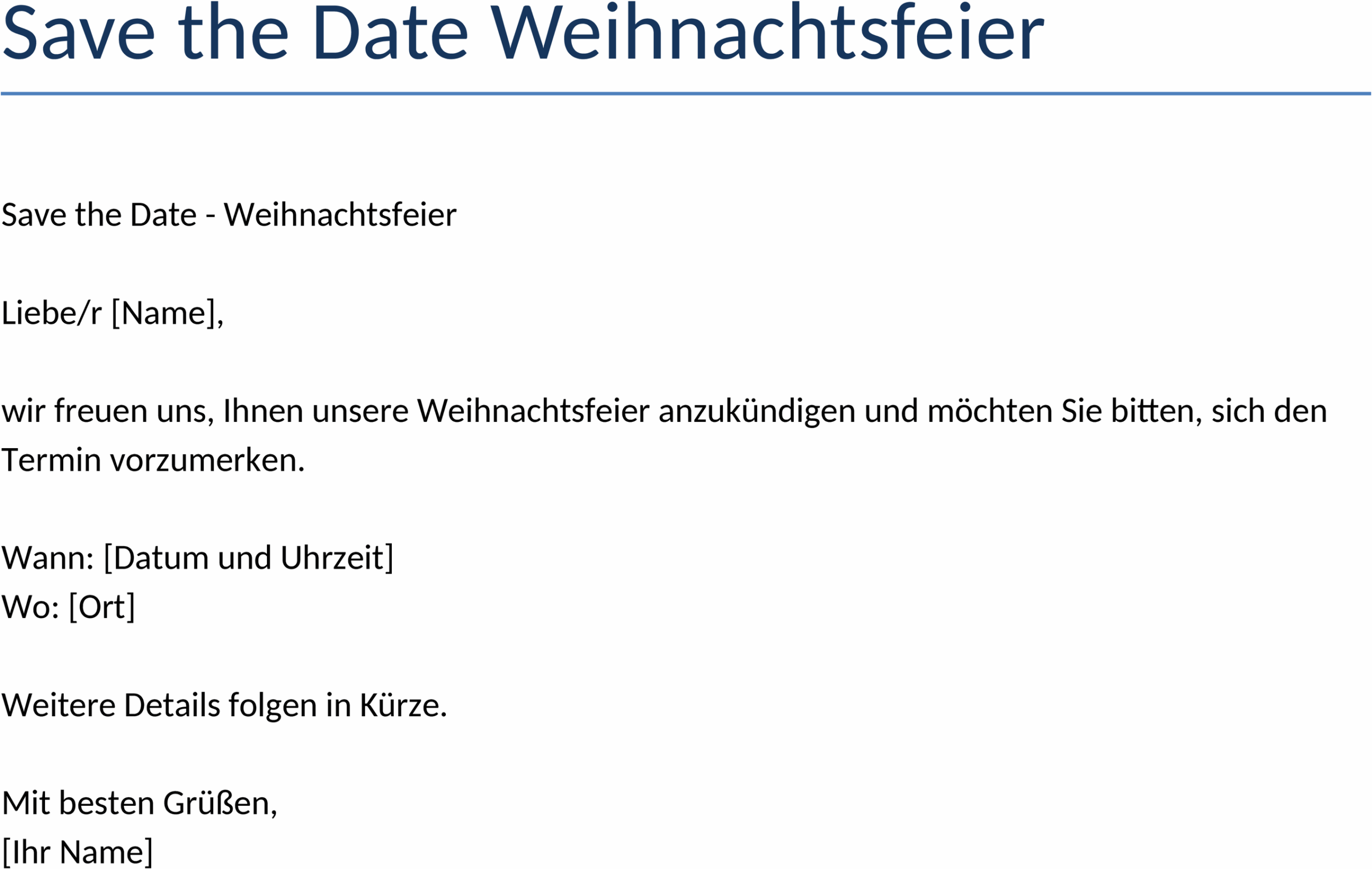 Save the Date Weihnachtsfeier Word-Vorlage