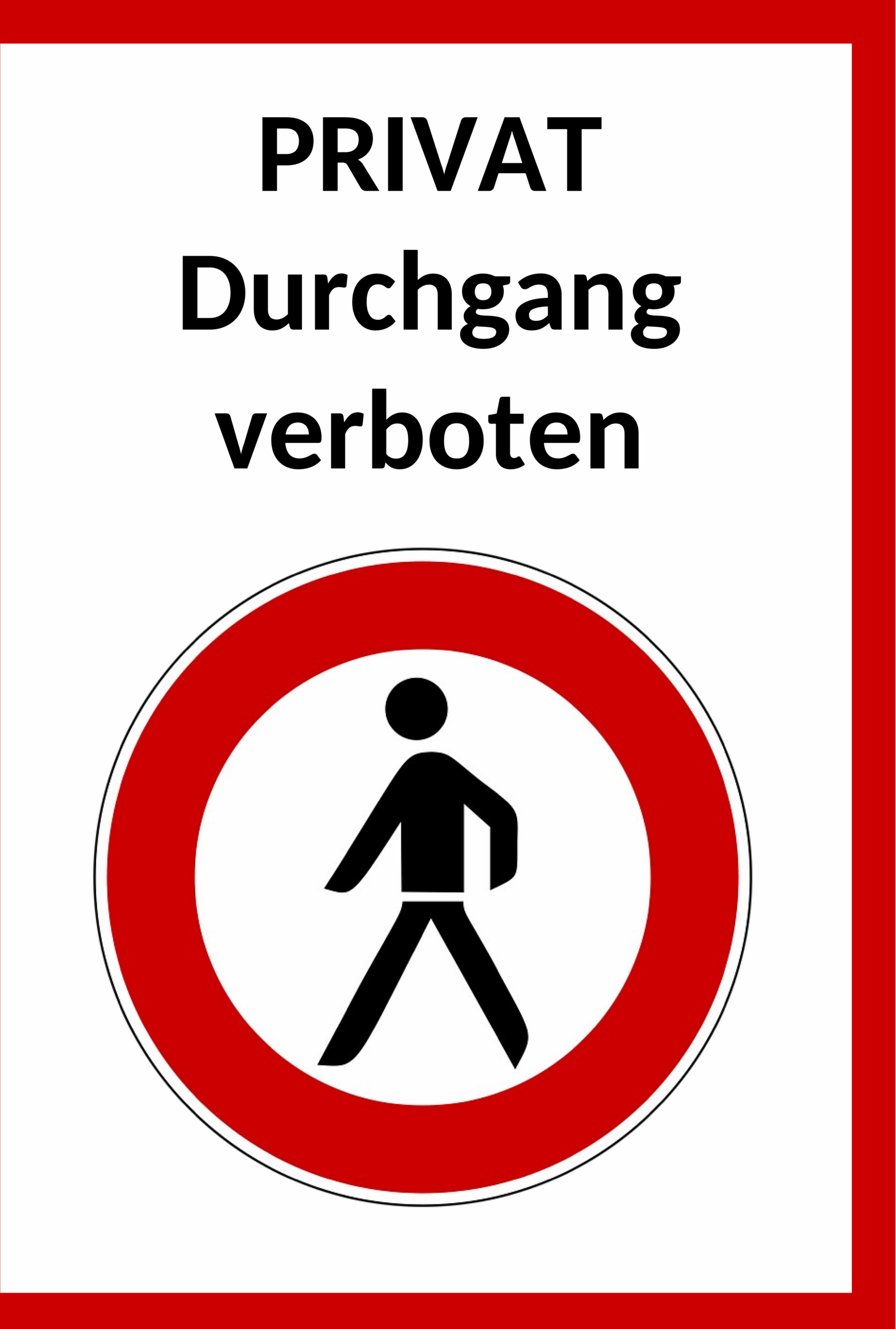 Word Dokument Schild Durchgang Verboten Hochformat