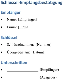 schluessel-empfangsbestätigung-dokumentieren