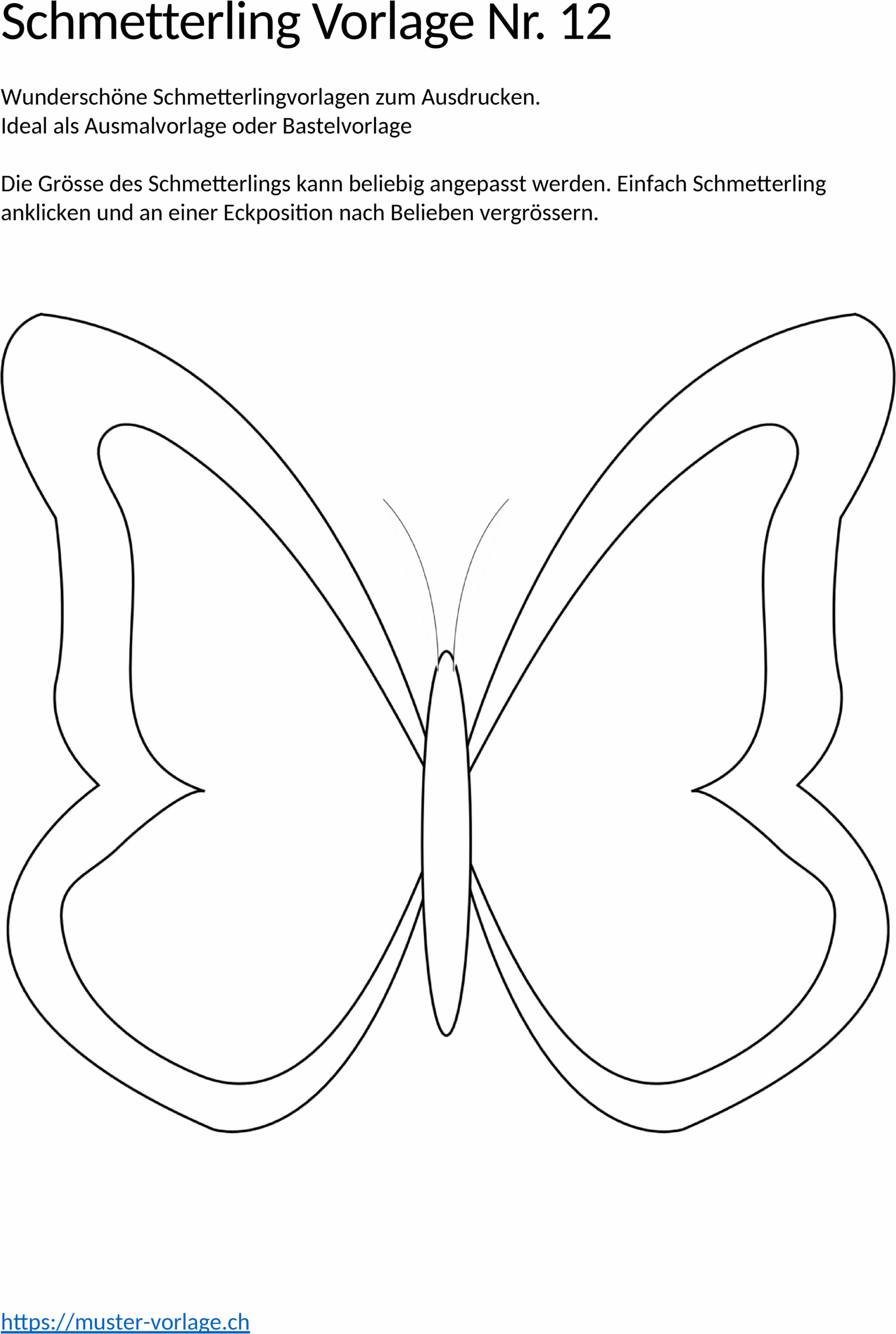 Schmetterling Word-Vorlage