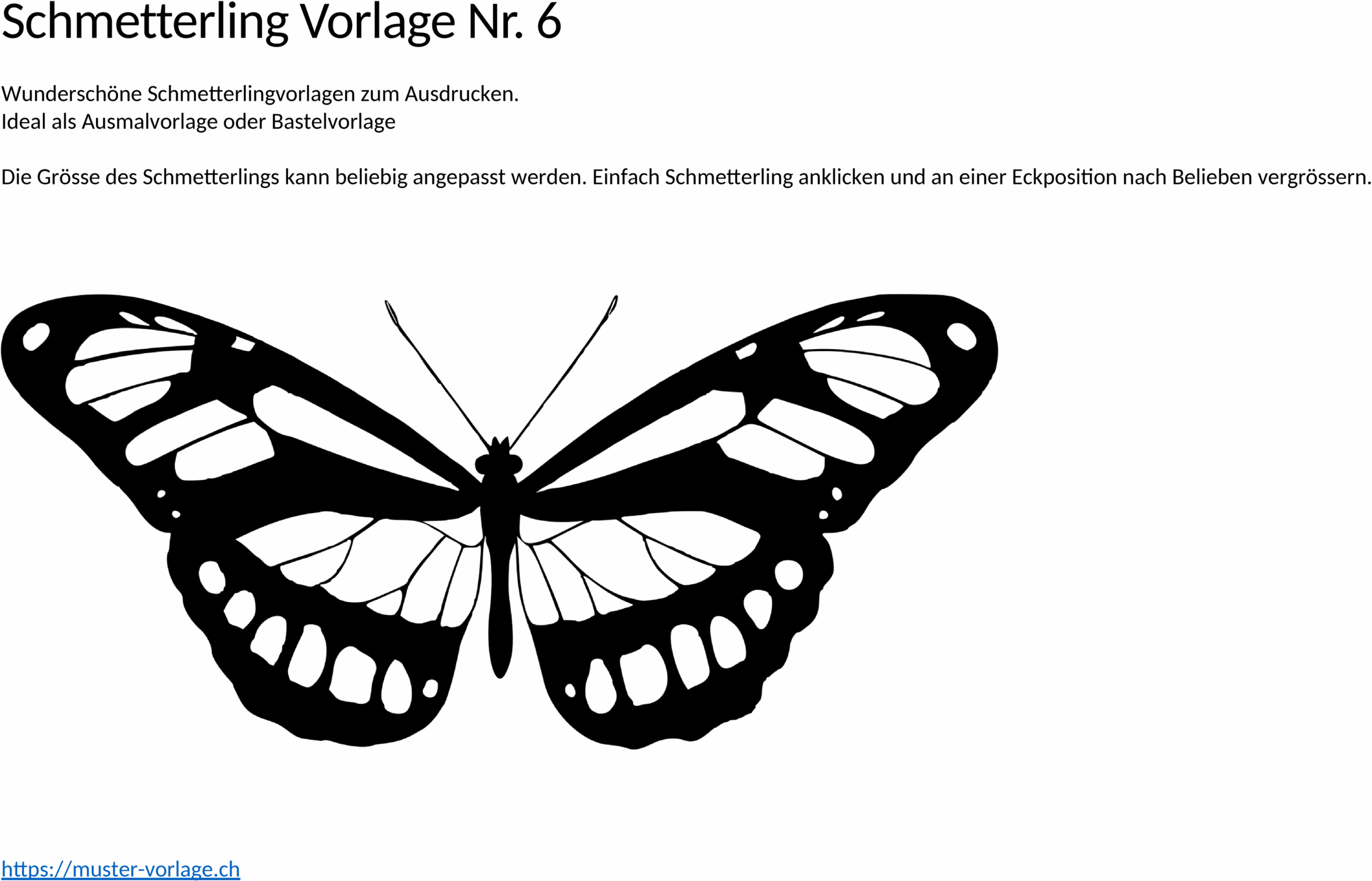 Schmetterling-Vorlage als Word-Dokument