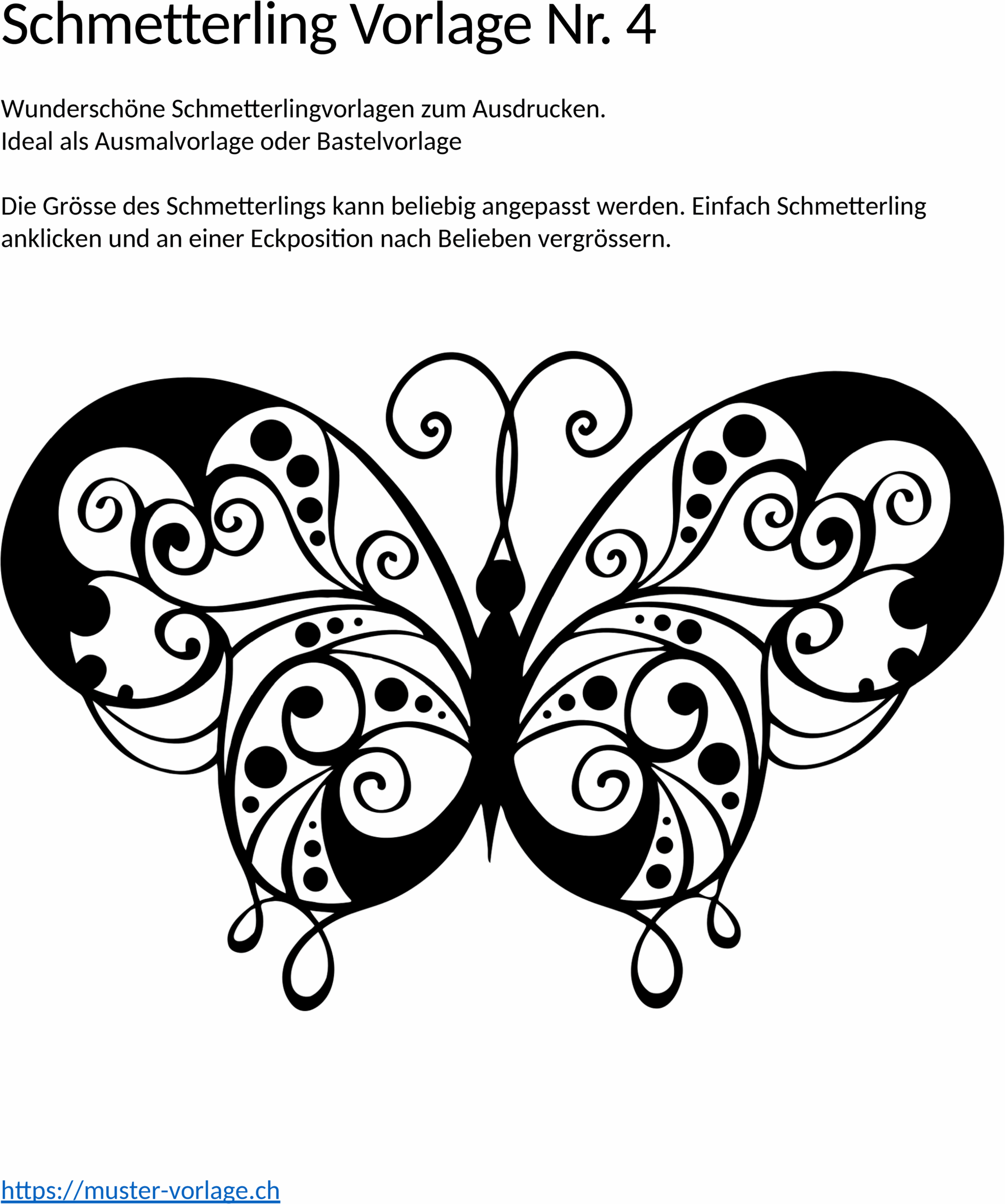 Schmetterling Word-Vorlage für Kreative