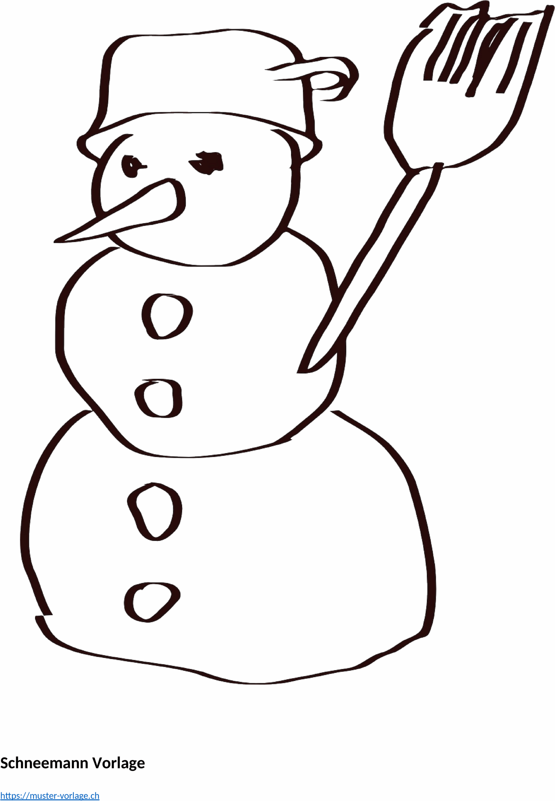Schneemann-Bastelvorlage als Word-Datei
