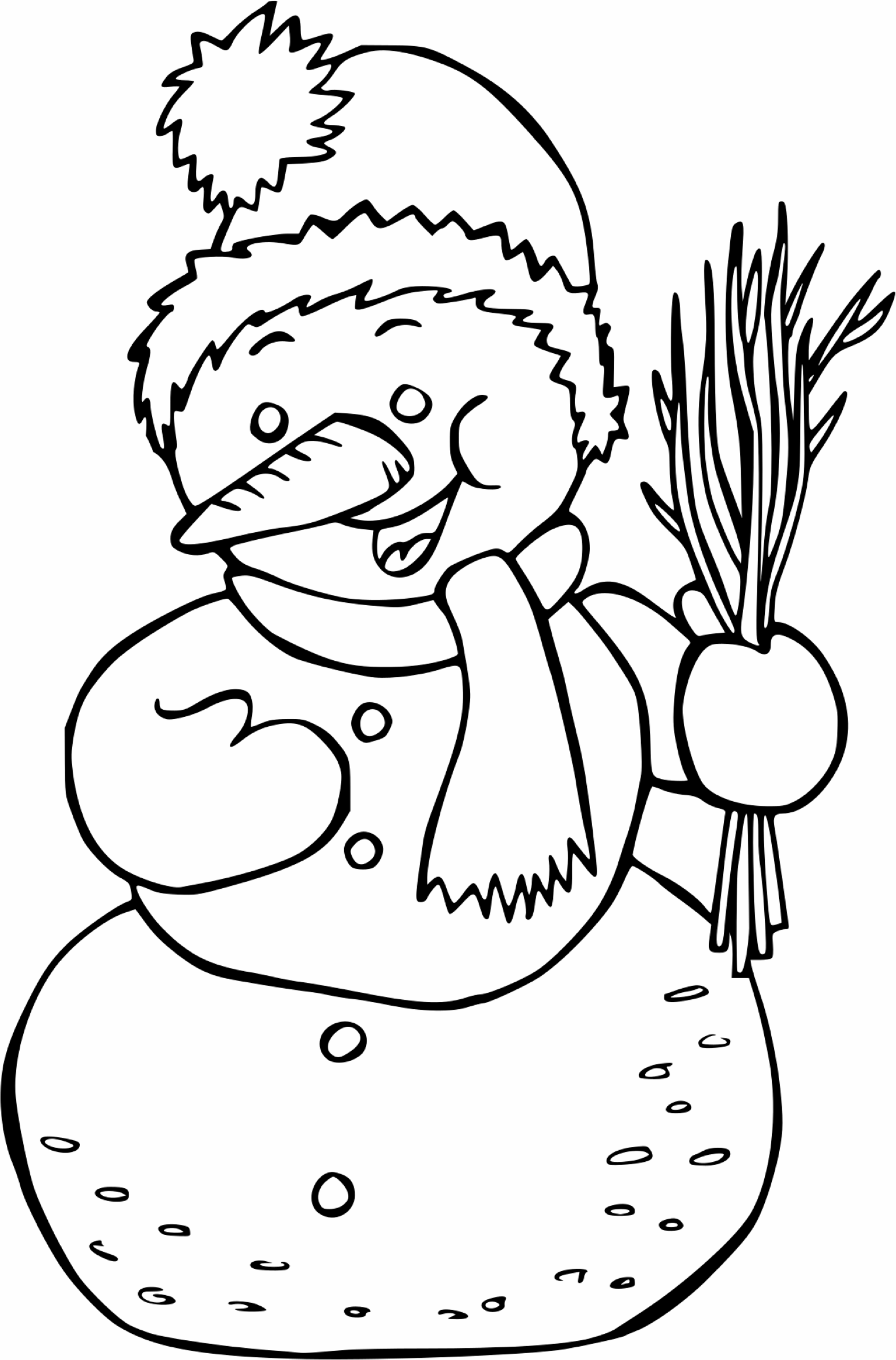 Schneemann-Malvorlage als Word-Datei
