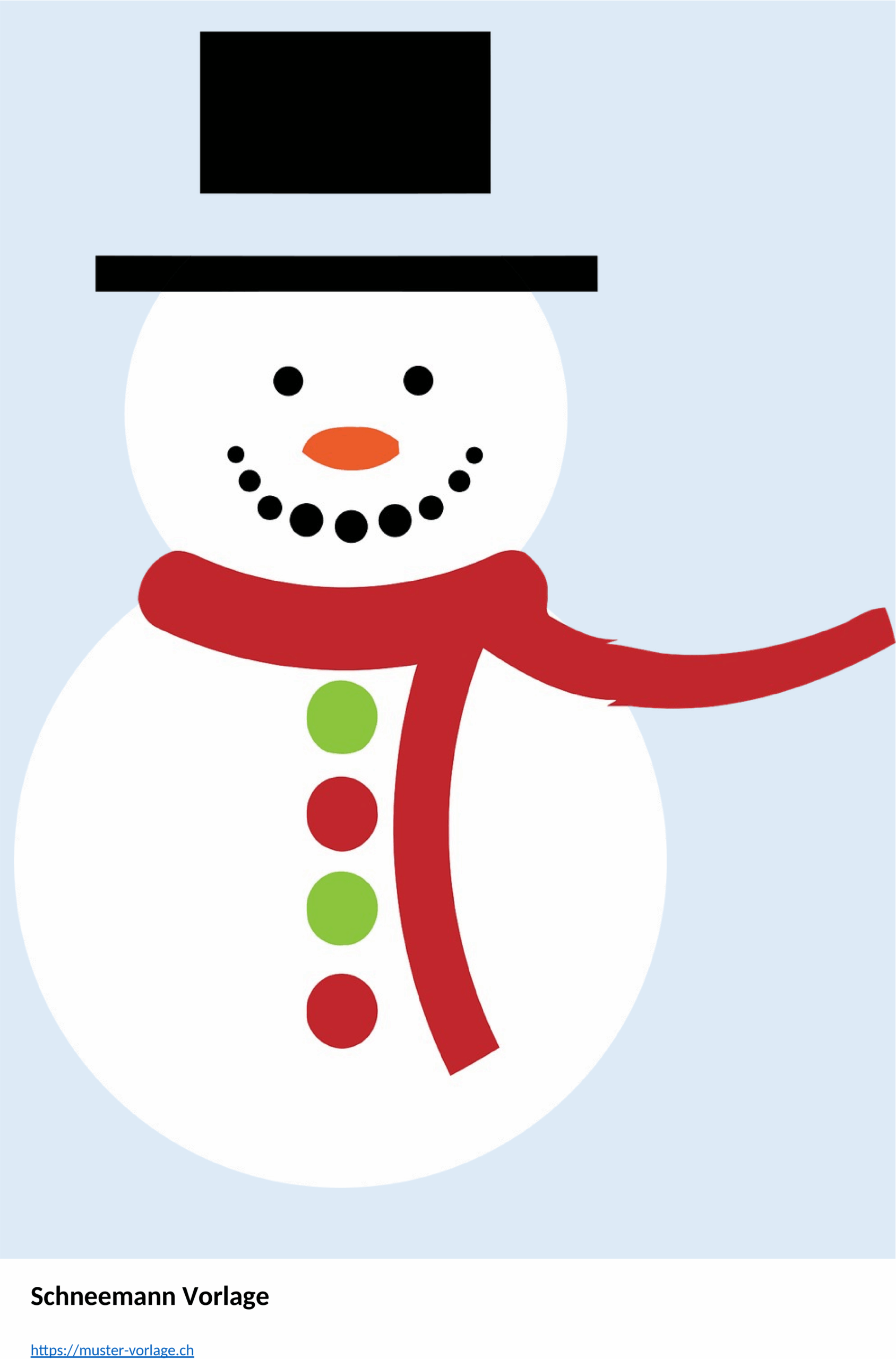 Schneemann-Vorlage als Word-Datei