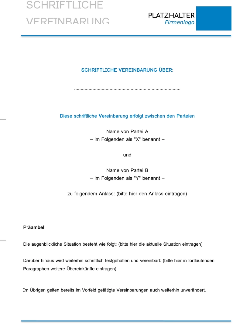 schriftliche-vereinbarung-vorlage-erstellen