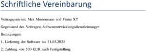 schriftliche-vereinbarung-vorlage-fuer-vertraege